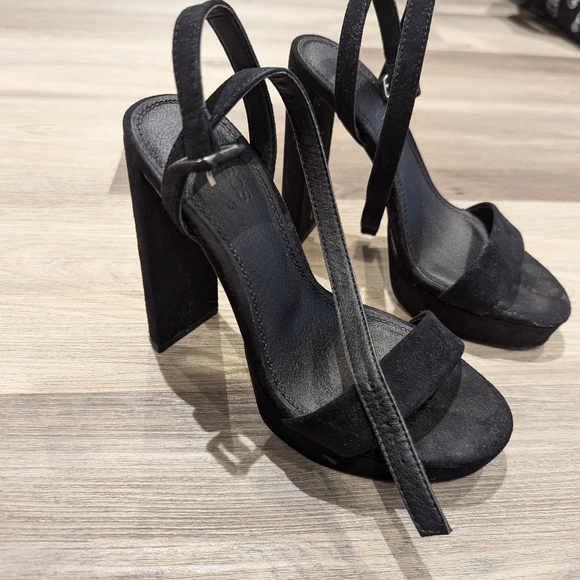 Asos design black suede platform high heels - size 5 - Picture 3 of 3